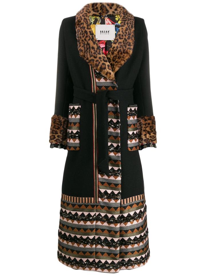 Bazar Deluxe Contrast Panels Coat - Black
