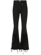 Thomas Wylde Anna Flared Ruffled Jeans - Black