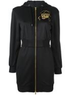 Moschino Layered Hoodie Dress, Women's, Size: 36, Black, Polyester/cotton