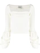 A.w.a.k.e. Mode Fitted Top With Gathered Cuffs - White