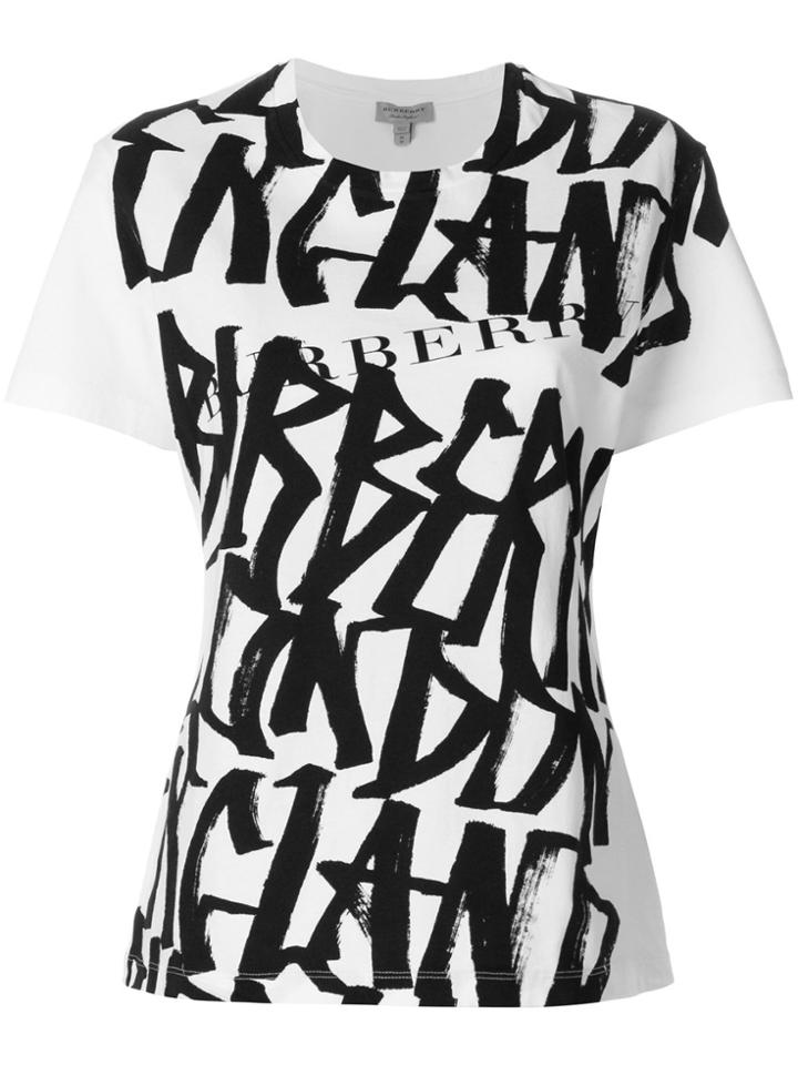Burberry Graffiti Print T-shirt - White
