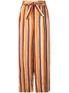 Frame Striped Cropped Trousers - Orange