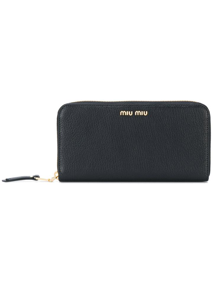 Miu Miu Classic Zip-around Wallet - Black