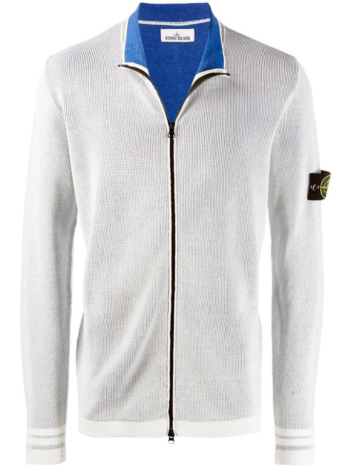 Stone Island Zipped Knit Sweatshirt - White
