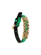 Moschino Encrusted Logo Bracelet - Green