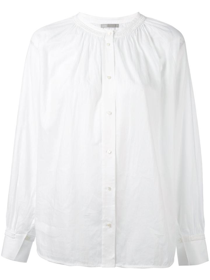 Vince - Collarless Smock Shirt - Women - Cotton - M, White, Cotton