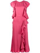 Alexander Mcqueen Ruffled Midi Dress - Pink