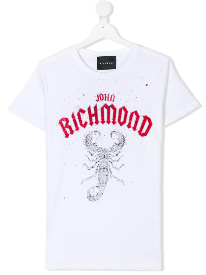 John Richmond Kids Teen Scorpion Print T-shirt - White