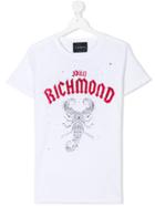John Richmond Kids Teen Scorpion Print T-shirt - White