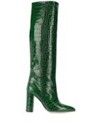 Paris Texas Crocodile Effect Knee-high Boots - Green