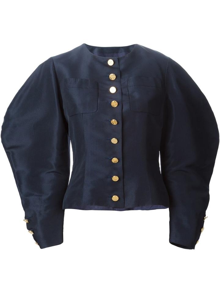 Chanel Vintage Cocoon Sleeve Skirt Suit - Blue