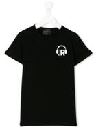 John Richmond Kids Teen Flocked Logo T-shirt - Black