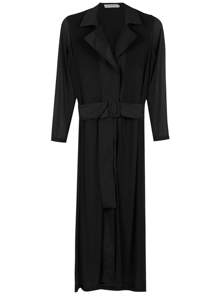 Mara Mac Long Shirt Dress - Black