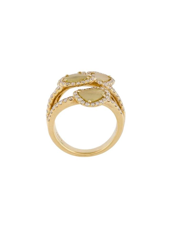 Saqqara 16kt Gold And Diamond 'four Quartets' Ring, Women's, Size: 53, Metallic