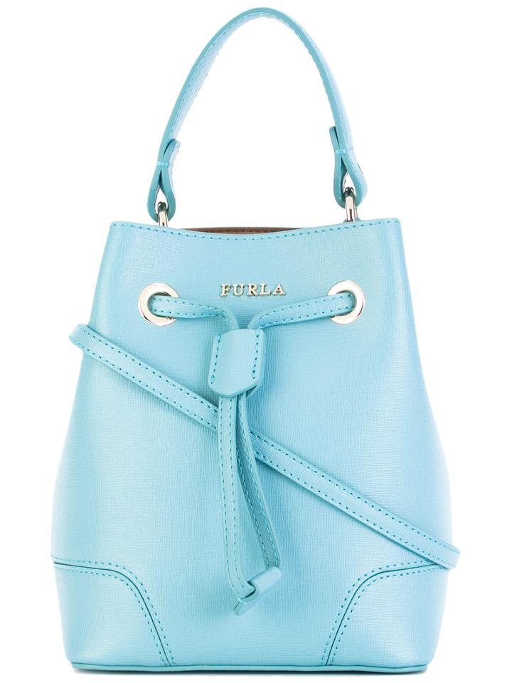 Furla Small Bucket Shoulder Bag, Women's, Blue, Leather