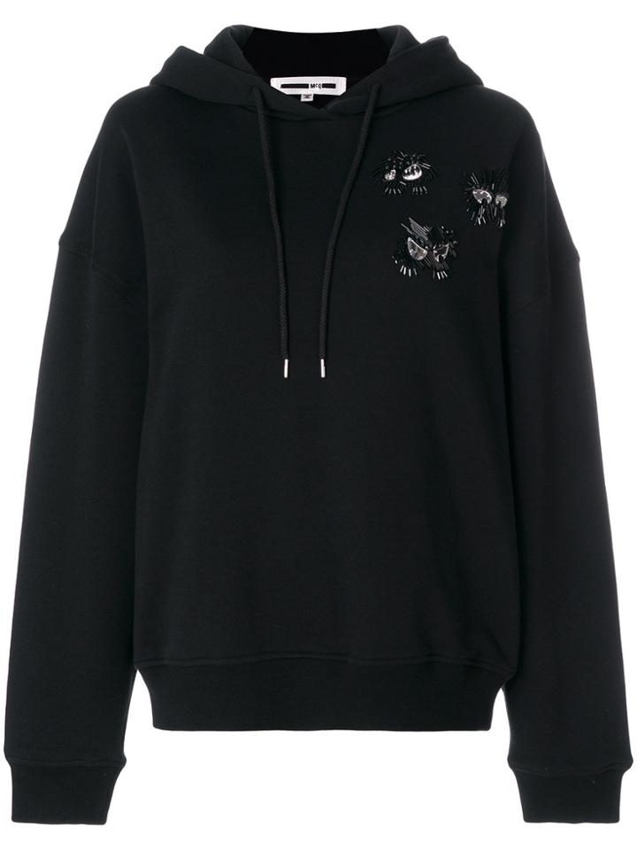 Mcq Alexander Mcqueen Embellished Monster Patch Hoodie - Black