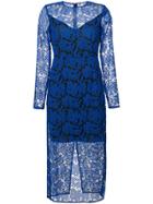 Diane Von Furstenberg Lace Midi Dress - Blue