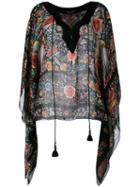 Roberto Cavalli - Floral Kaftan - Women - Silk - 44, Women's, Black, Silk