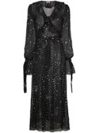 Ashish Ruffled Sequinned Wrap Dress - Black