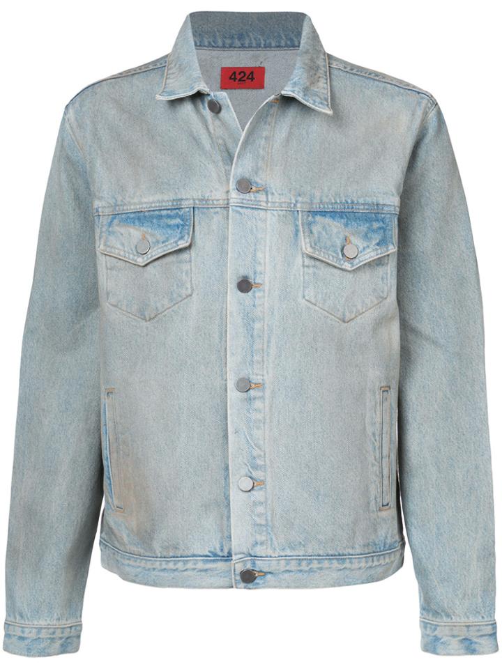 424 Fairfax Zipped Arm Denim Jacket - Black