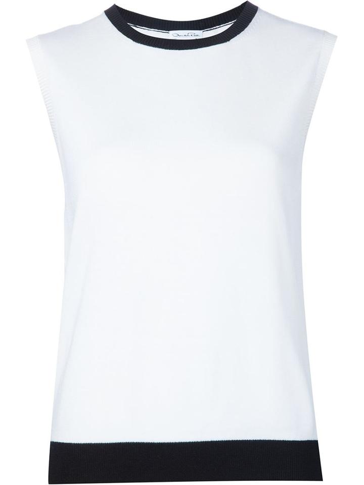Oscar De La Renta Round Neck Knit Top