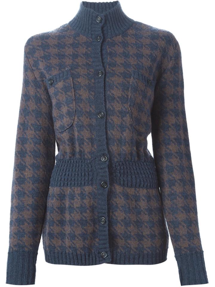 Guy Laroche Vintage Houndstooth Cardigan - Brown