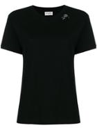 Saint Laurent Rose Print T-shirt - Black