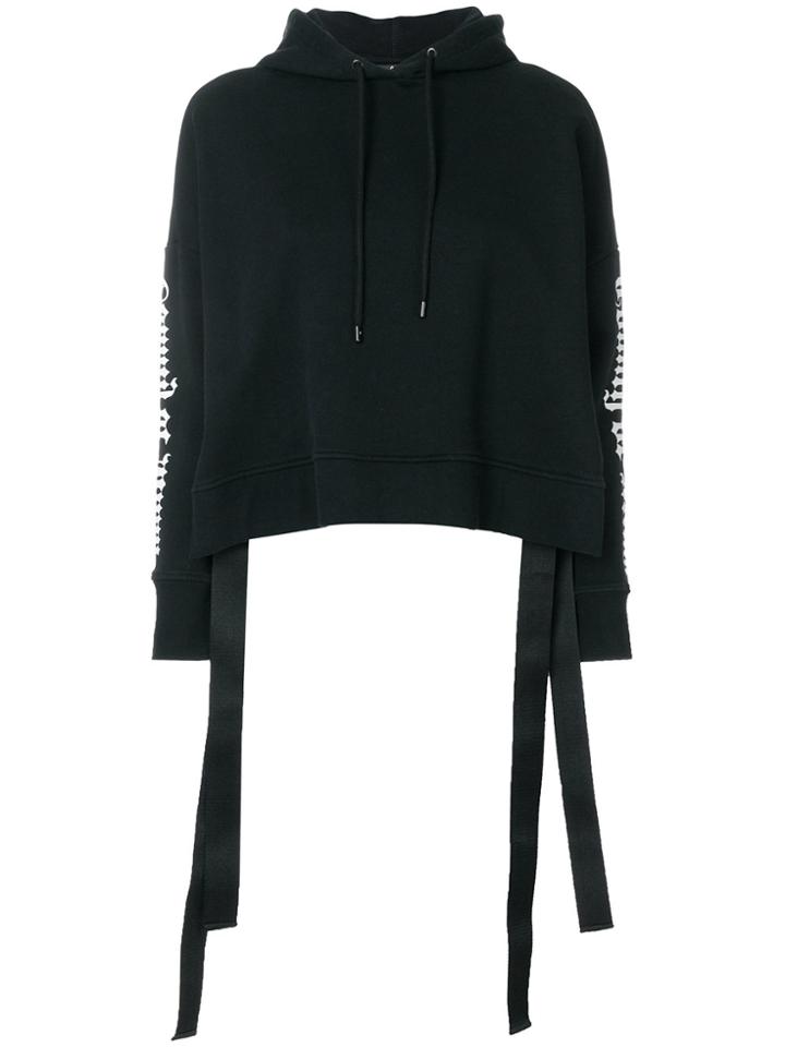 Marcelo Burlon County Of Milan Cropped Printed Hoodie - Black