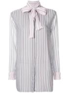 Jw Anderson Striped Bow Tie Shirt - White