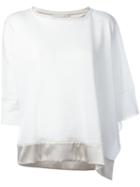 Fabiana Filippi Silk Trim Top, Women's, Size: Medium, White, Silk/cotton/linen/flax/spandex/elastane