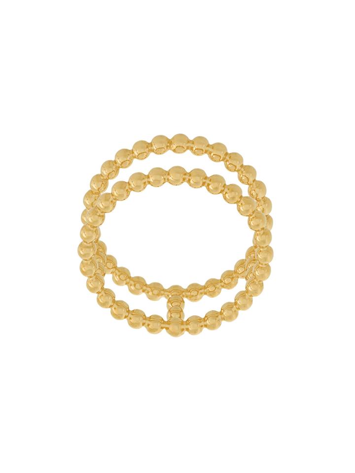 Astley Clarke Double Row Beaded Stilla Ring - Metallic