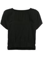 Boutique Moschino Plain T-shirt, Women's, Size: 42, Black, Silk/cotton/rayon