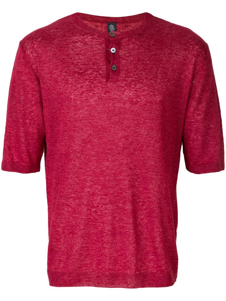 Eleventy Henley T-shirt - Red