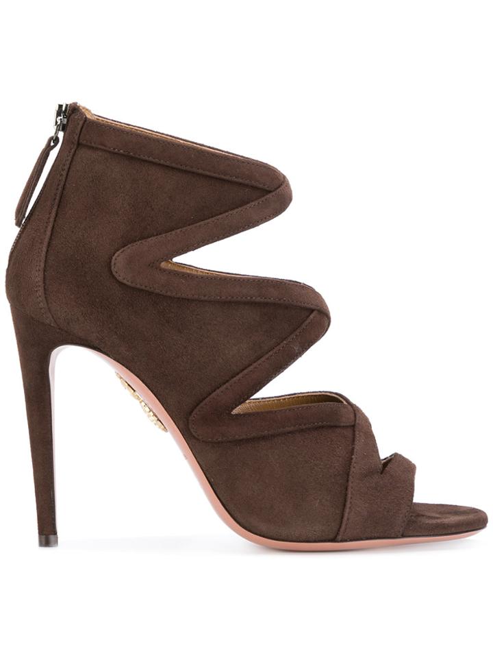Aquazzura Cut-out Sandals - Brown