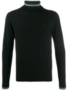 Sun 68 Stripe Detail Roll Neck Jumper - Black