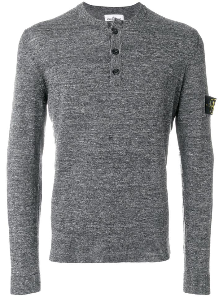 Stone Island Long-sleeve Fitted Sweater - Grey