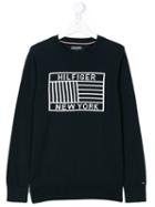 Tommy Hilfiger Junior - Hilfiger Flag Knit Sweater - Kids - Cotton - 16 Yrs, Blue