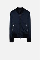 Ami Alexandre Mattiussi Teddy Full Zip Bomber, Men's, Size: Xs, Blue, Polyamide/acetate/cotton
