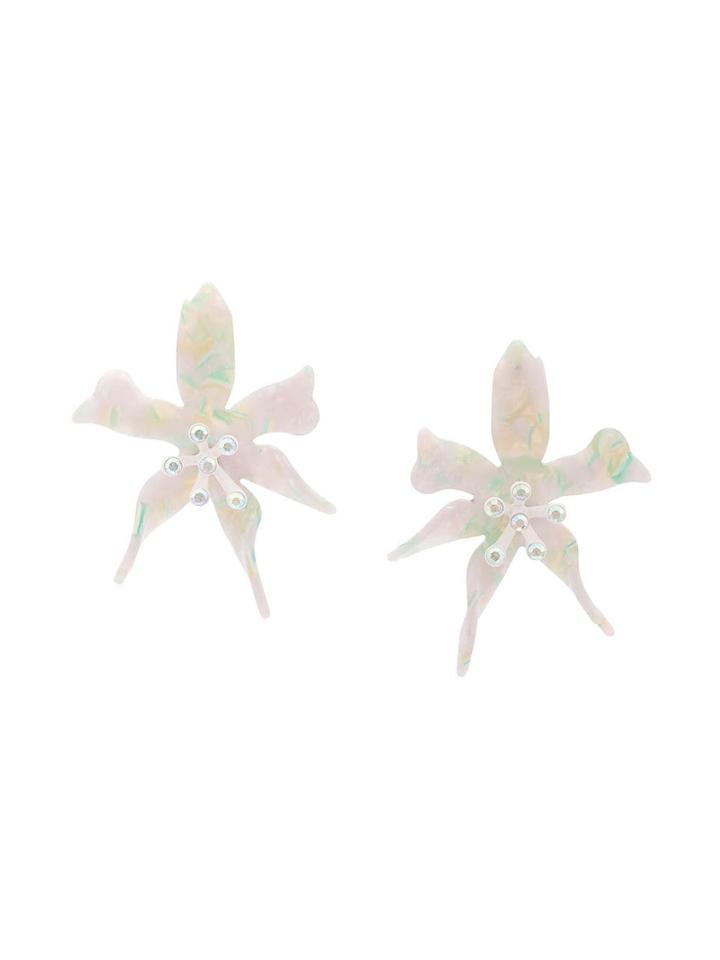 Lele Sadoughi Oversized Abstract Flower Earrings - White