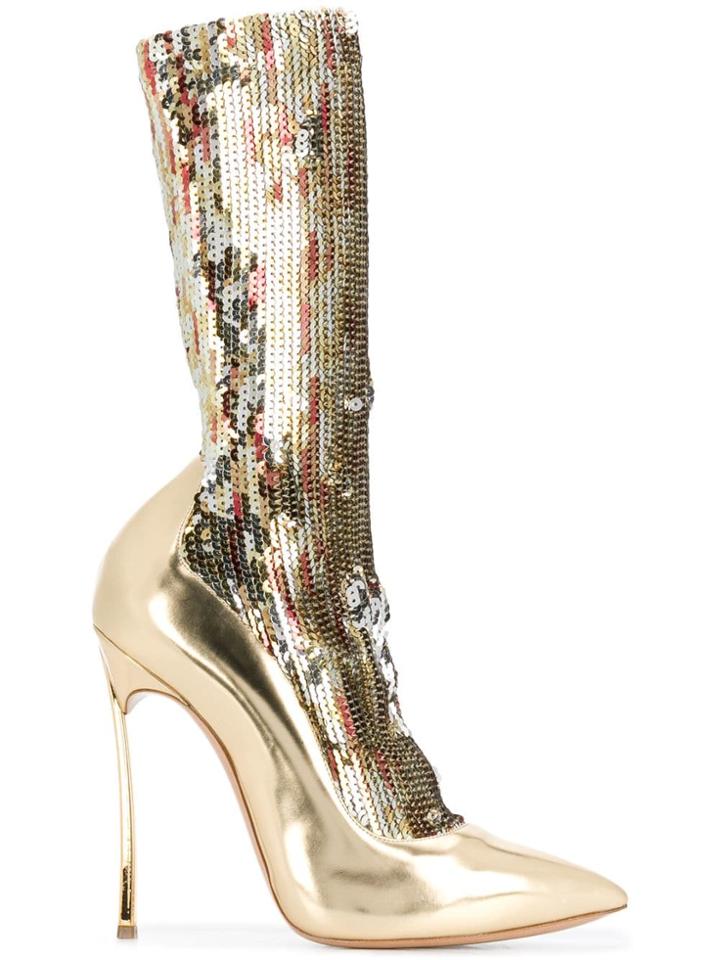 Casadei Sequin Sock Boots - Metallic