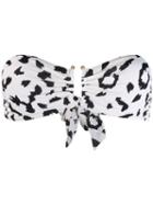Self-portrait Leopard Print Bandeau Top - White