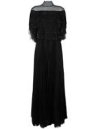 Valentino Tiered Evening Dess - Black