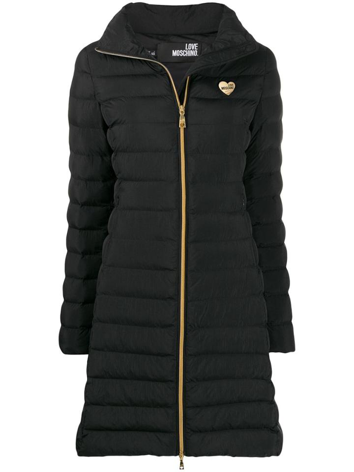 Love Moschino Mid Length Padded Coat - Black