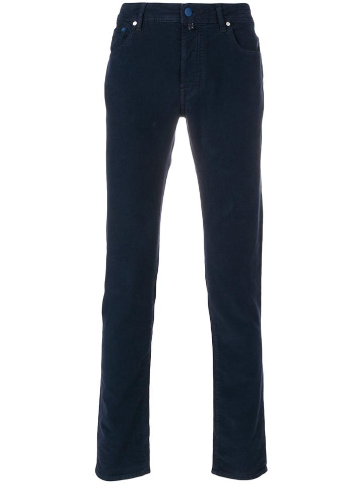 Jacob Cohen Velvety Effect Trousers - Blue