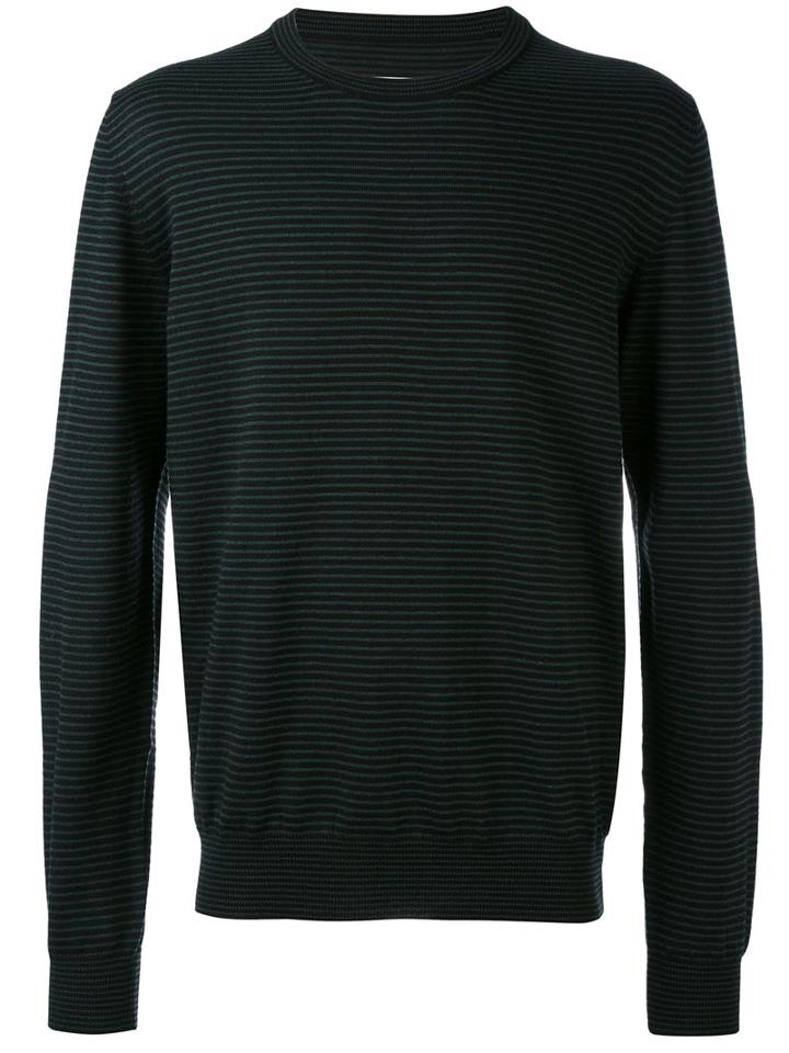 Maison Margiela - Ribbed Elbow Patch Sweater - Men - Cotton/calf Leather/wool - Xl, Black, Cotton/calf Leather/wool