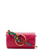 Serpui Clutch De Palha Vermelha - Pink