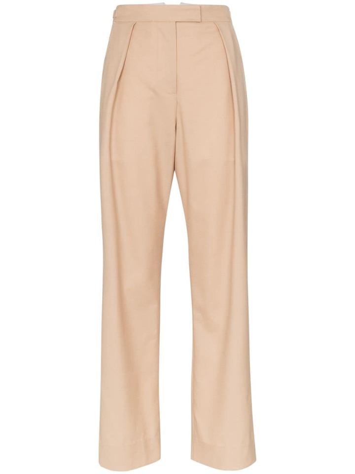 Wright Le Chapelain Pleat Front Wool Trousers - Neutrals