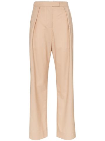 Wright Le Chapelain Pleat Front Wool Trousers - Neutrals