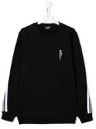 Neil Barrett Kids Teen Contrast Stripe Sweatshirt - Black