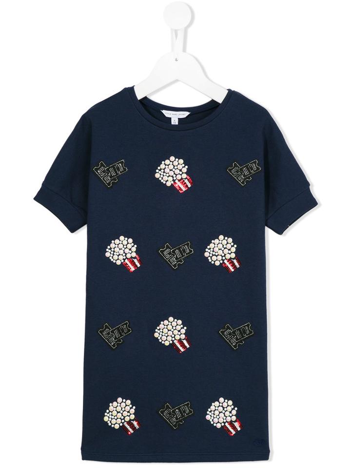 Little Marc Jacobs Sequin Embellished T-shirt Dress, Girl's, Size: 10 Yrs, Blue